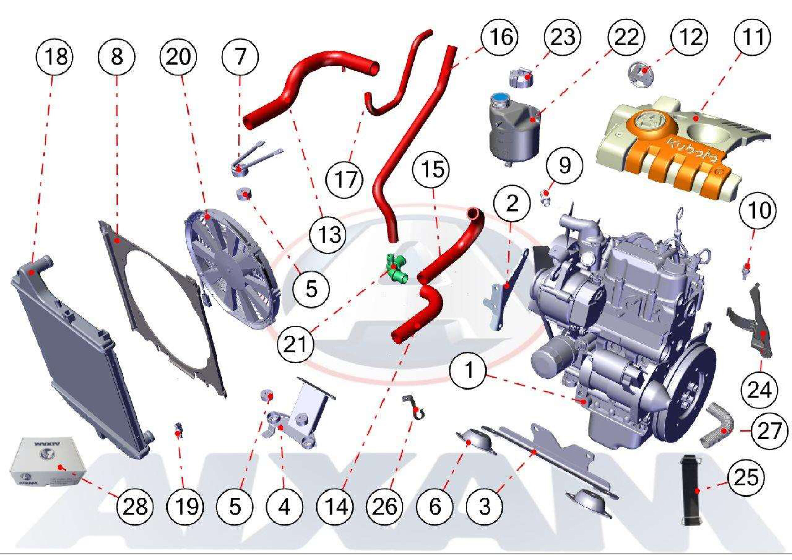 Motorblock, kylare & kylsystemdelar
