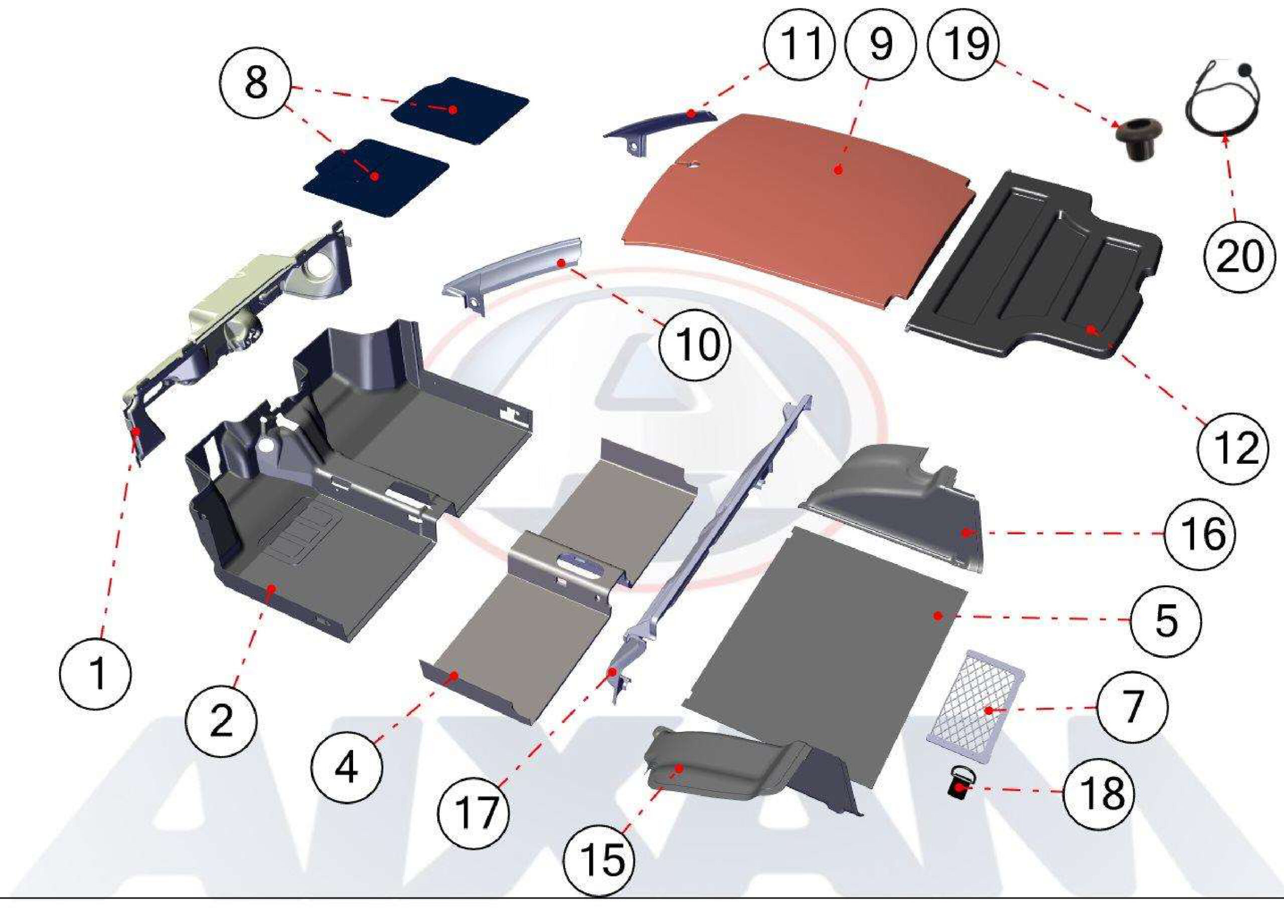 Bilmattor, innertak & bagageinredning